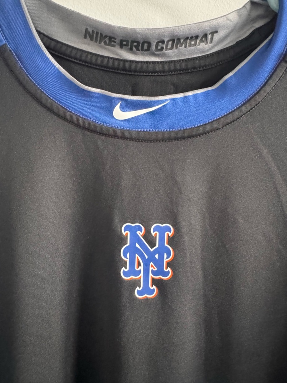 Nike Pro Combat New York Mets Black Performance Training Shirt Jersey Mens Large